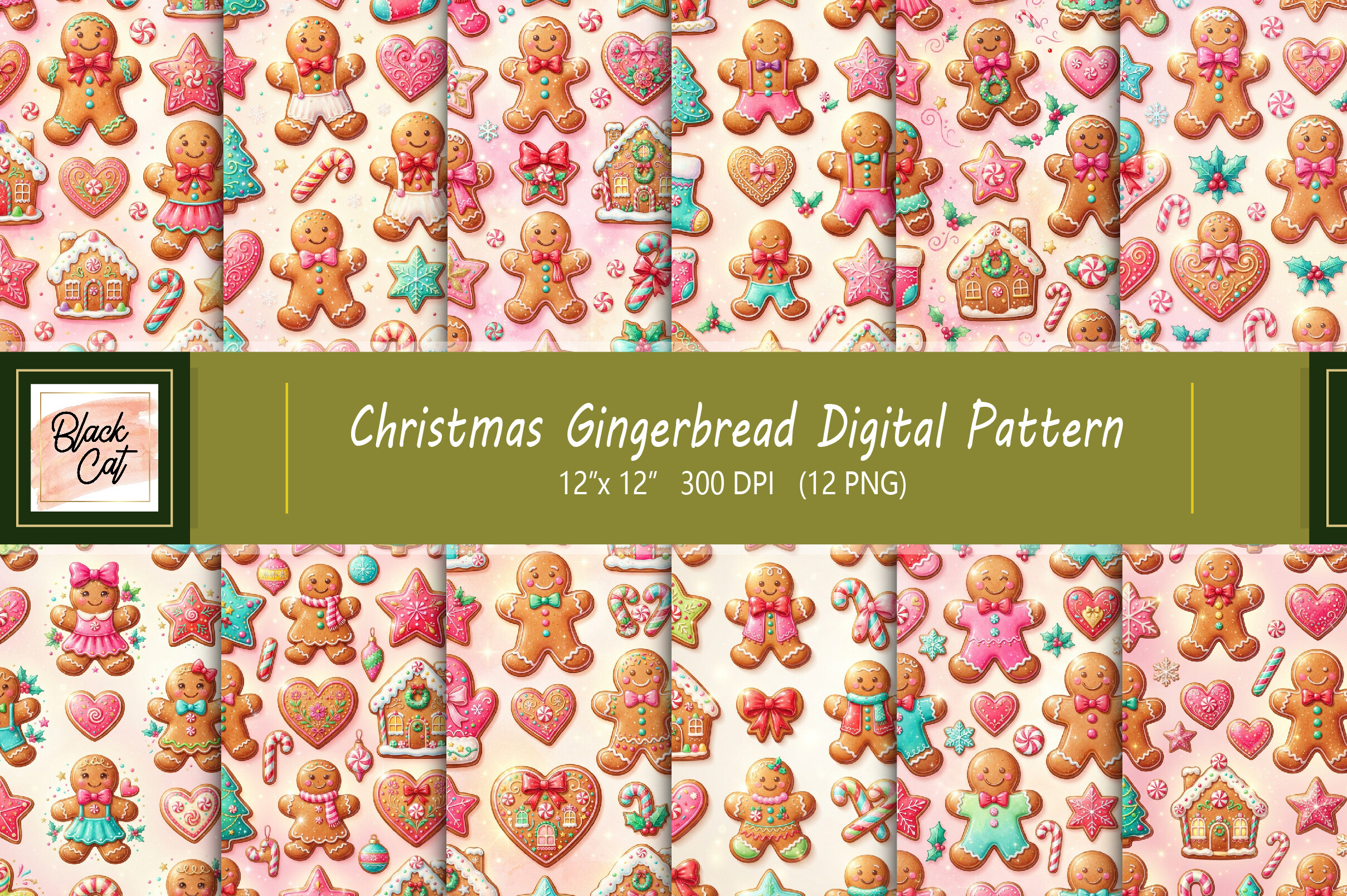 Christmas Gingerbread Digital Pattern