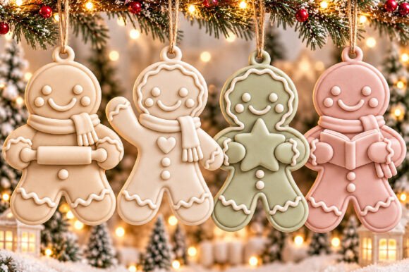 Christmas Gingerbread Man Keychain STL – Multi-Color 3D Print File - Image 2