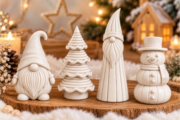 Christmas Ornament STL Bundle – 7 Holiday 3D Print Files (Reindeer, Snowman, Angel) - Image 18