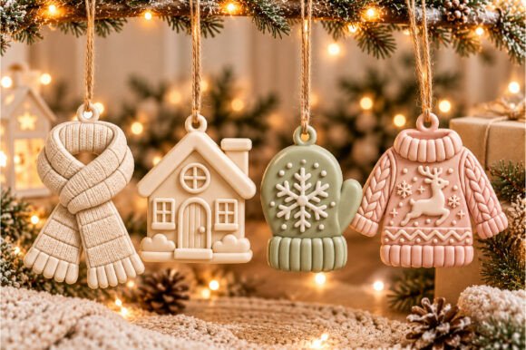 Christmas Keyring 3D STL Bundle – 4 Winter Keychain Designs for 3D Printing - Image 3
