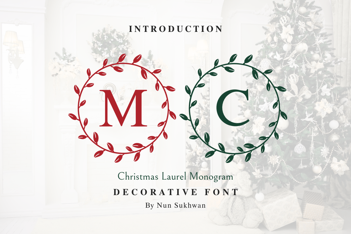 Christmas Laurel Monogram