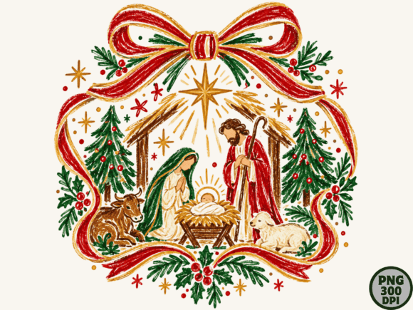 Christmas Nativity Ornament PNG Graphic Illustrations By SvgCuttingShop