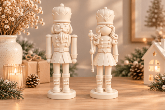 Christmas Nutcracker Couple 3D Printable STL - Matching Male & Female Holiday Decor - Image 2
