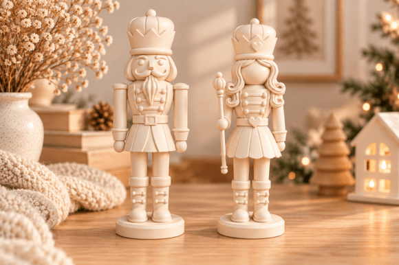Christmas Nutcracker Couple 3D Printable STL - Matching Male & Female Holiday Decor - Image 3