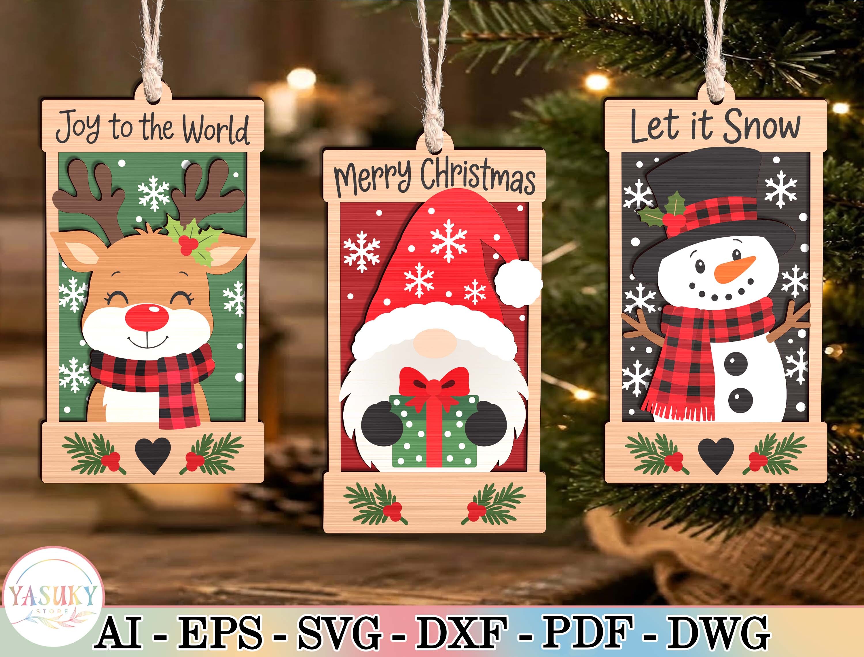 Christmas Ornament Laser Cut SVG Bundle · Creative Fabrica