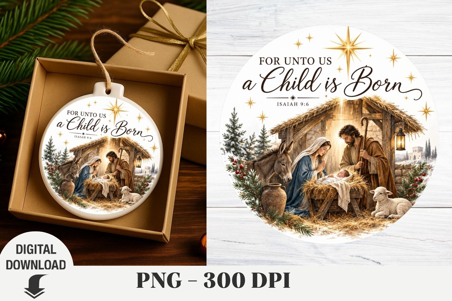 Christmas Ornaments, Nativity Sublimatio