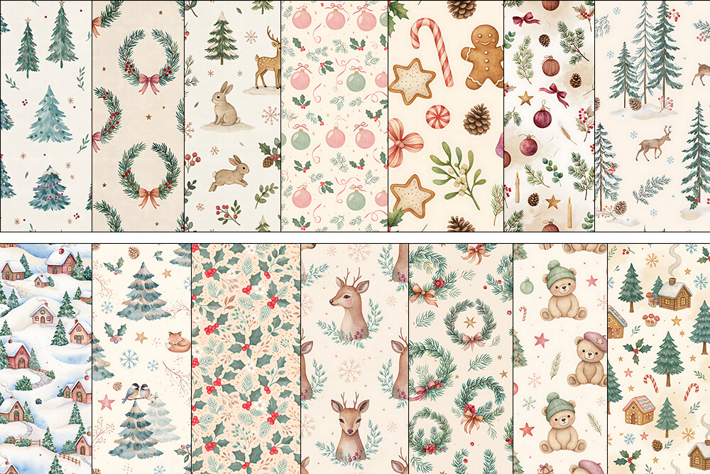 Christmas Seamless Pattern Bundle