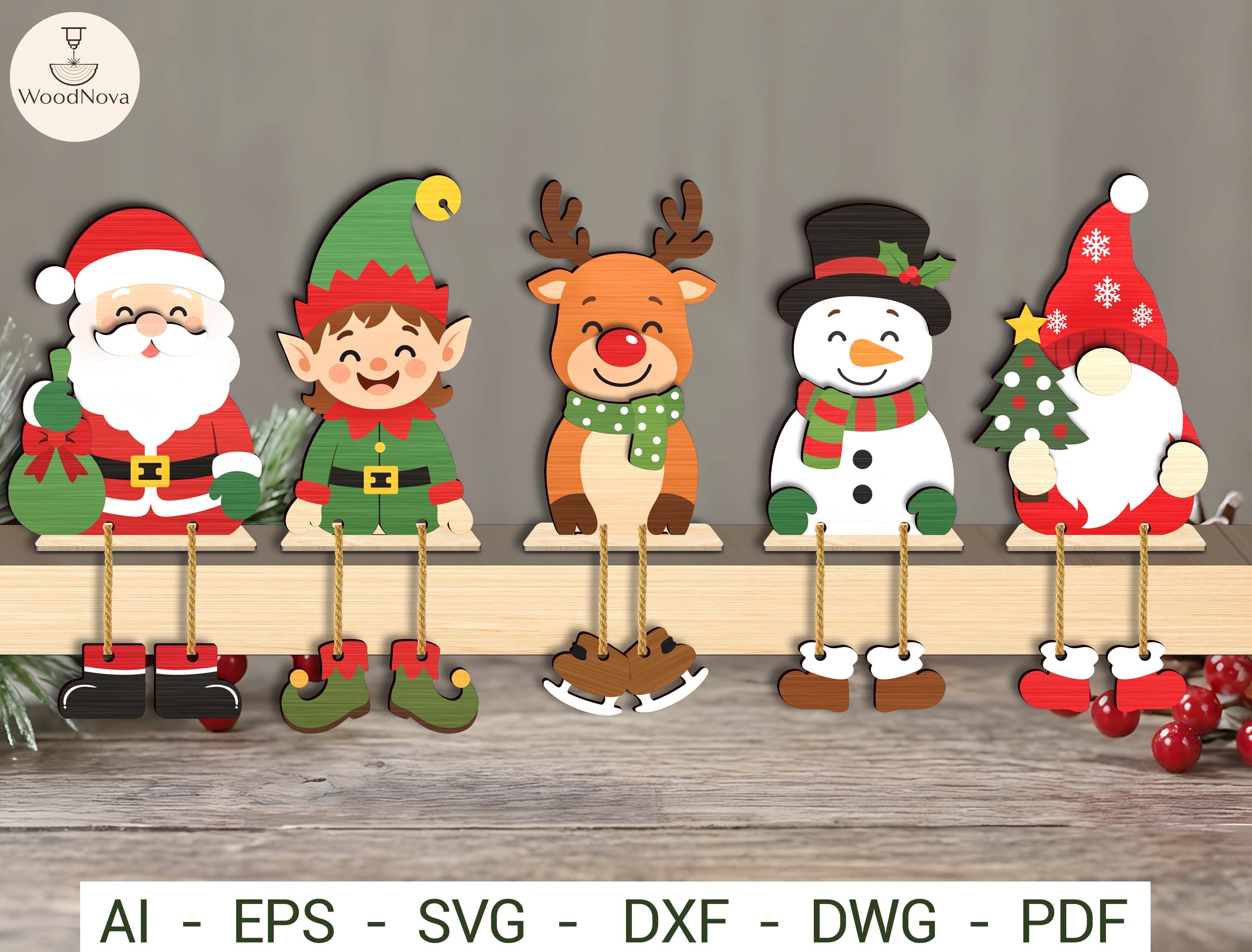 Christmas Shelf Sitter SVG Bundle