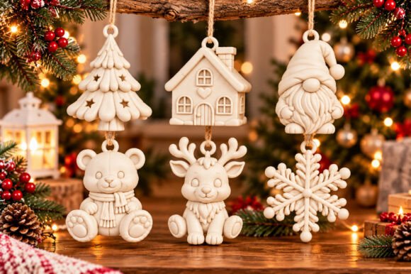 Christmas Tree Ornament Collection STL – 6 Festive 3D Print Files - Image 2