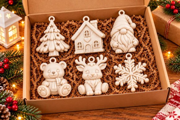 Christmas Tree Ornament Collection STL – 6 Festive 3D Print Files - Image 4