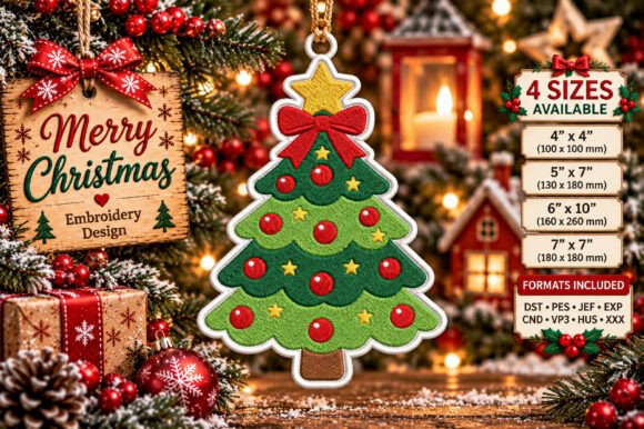 Christmas Tree Ornament Embroidery