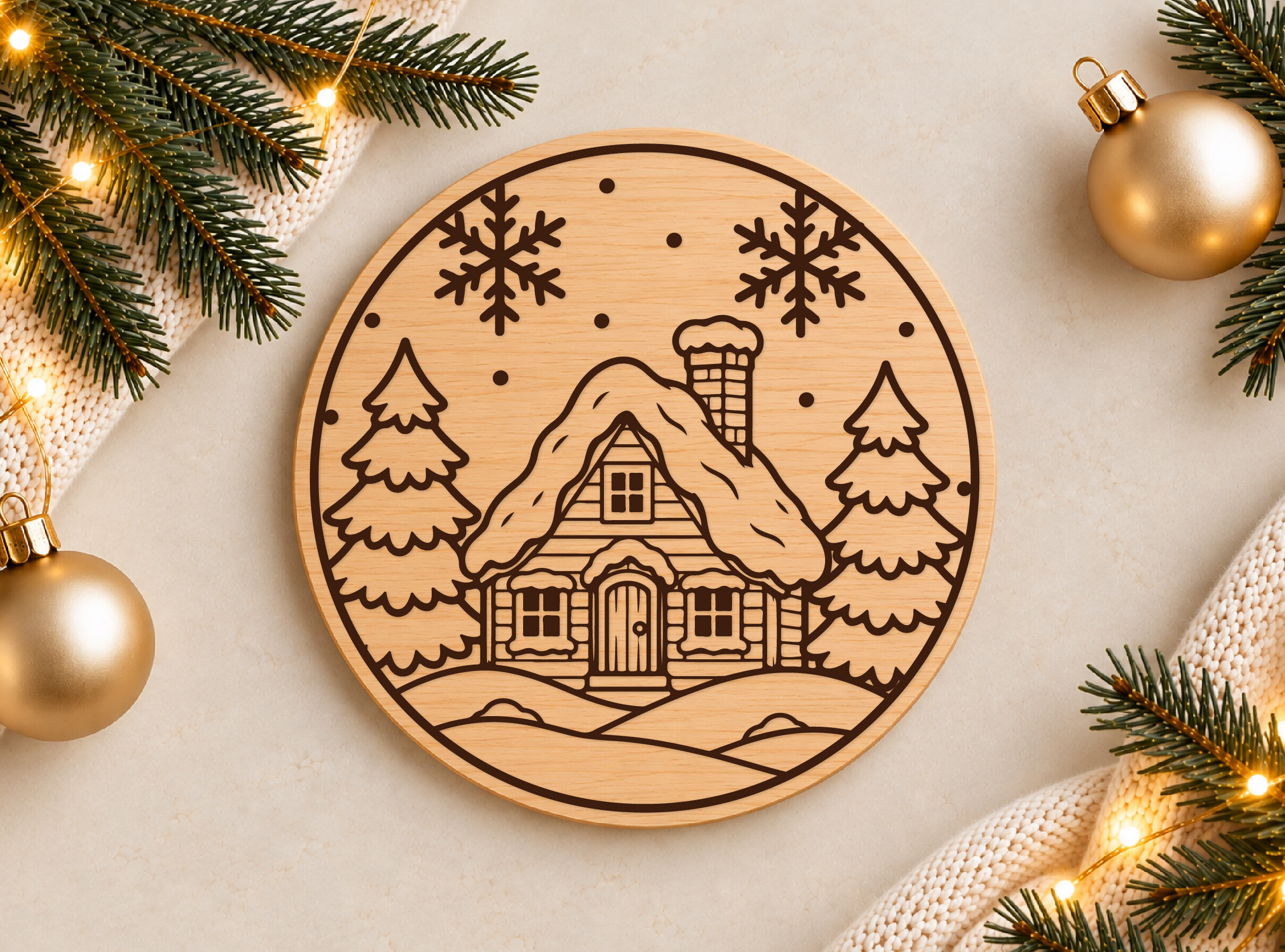 Christmas Village Ornament SVG