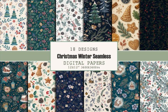 Christmas Winter Seamless Pattern Bundle