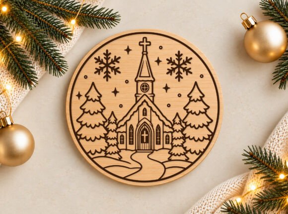 Christmas Winter Village Ornament SVG