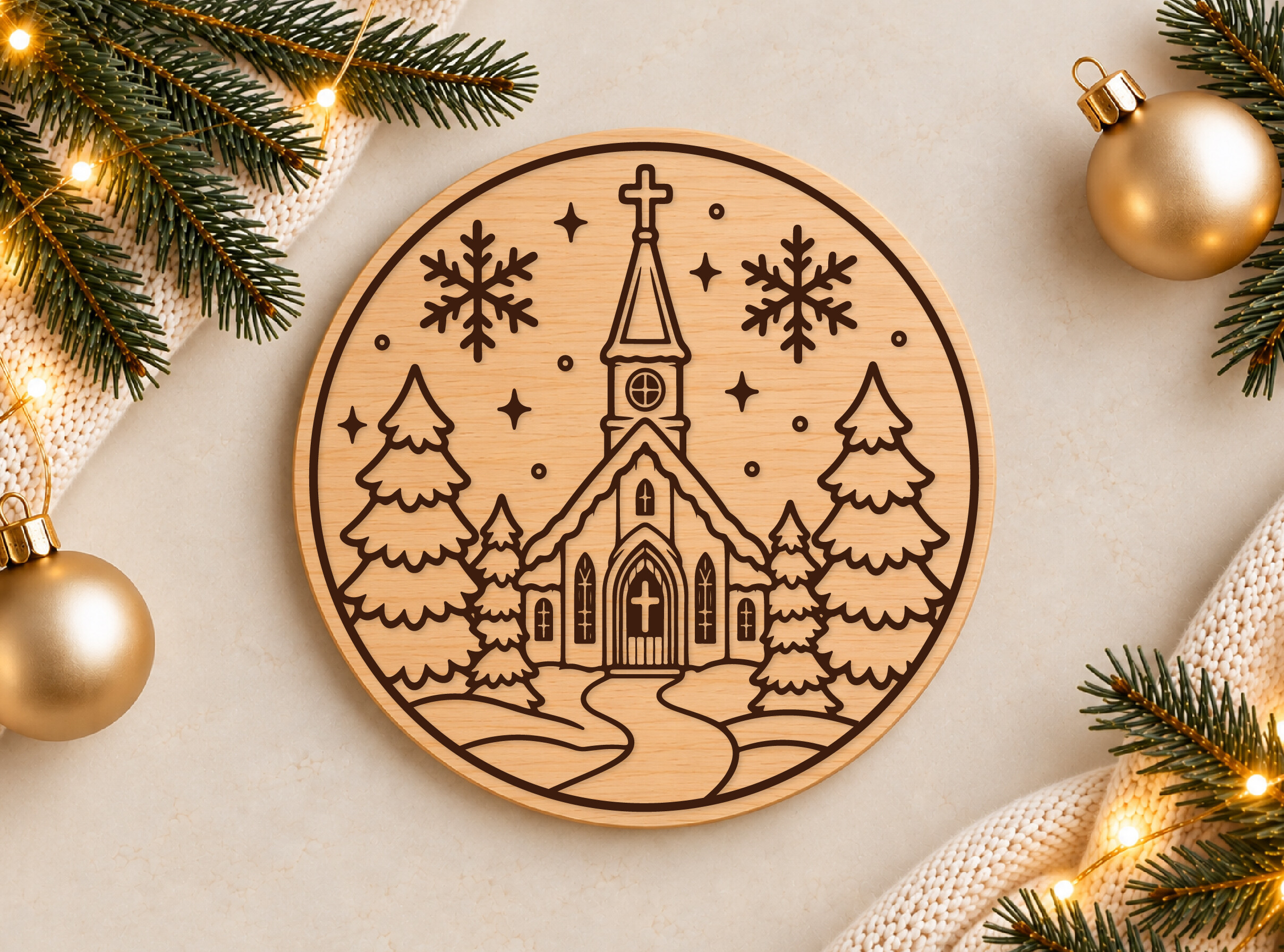 Christmas Winter Village Ornament SVG