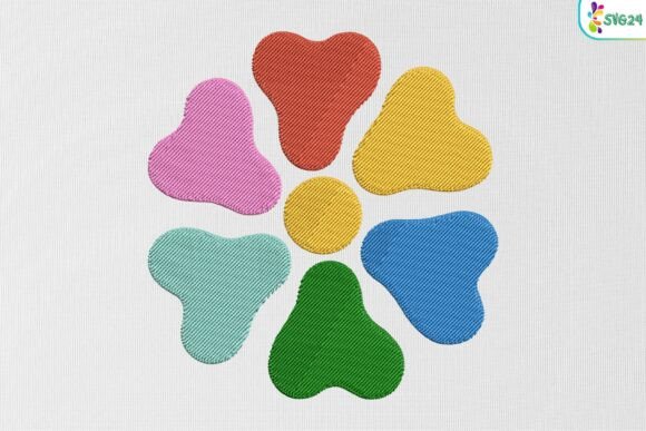 Colorful Paw Print Flower