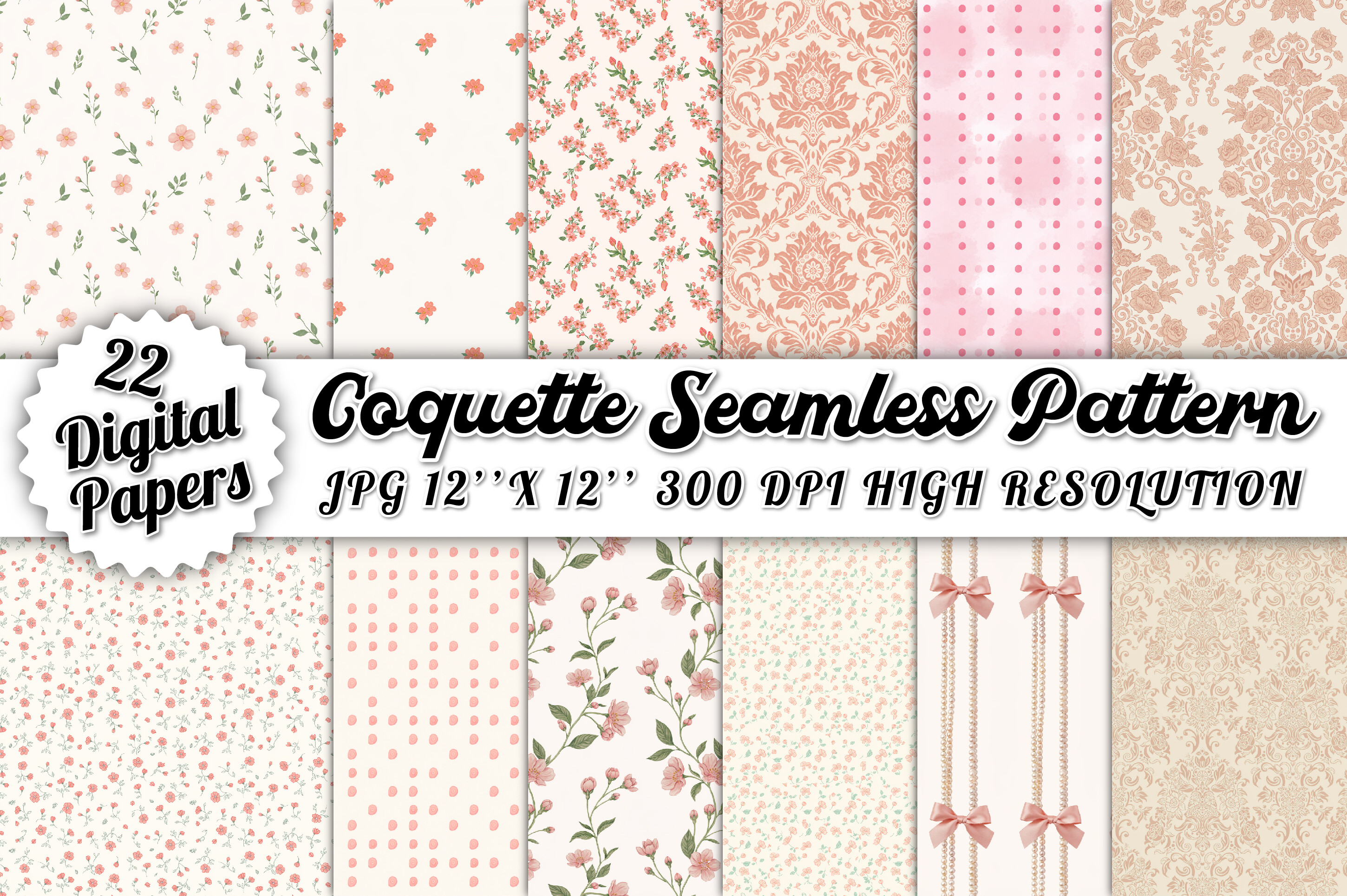 Coquette Seamless Pattern Bundle