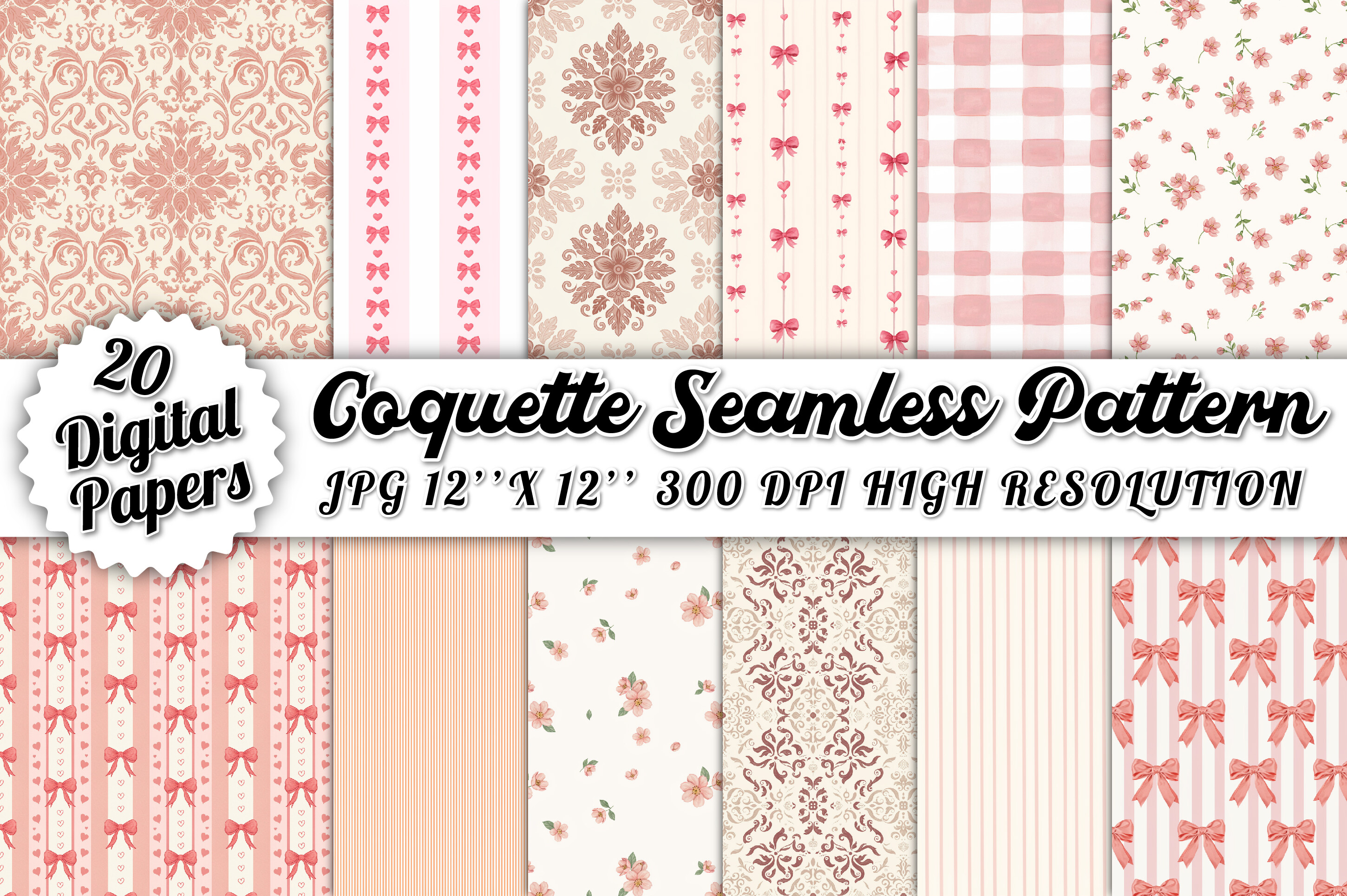 Coquette Seamless Pattern Bundle