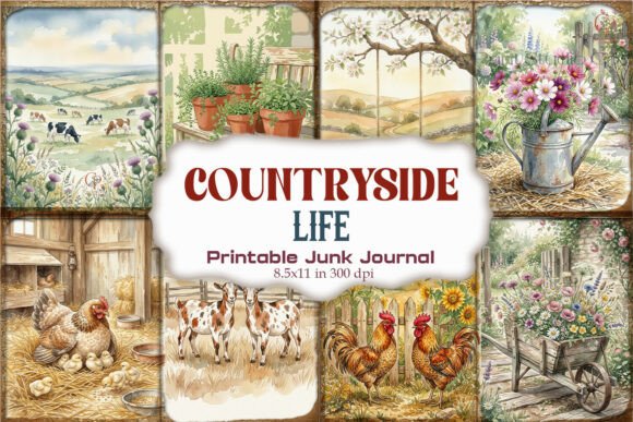 Countryside Life Junk Journal Paper