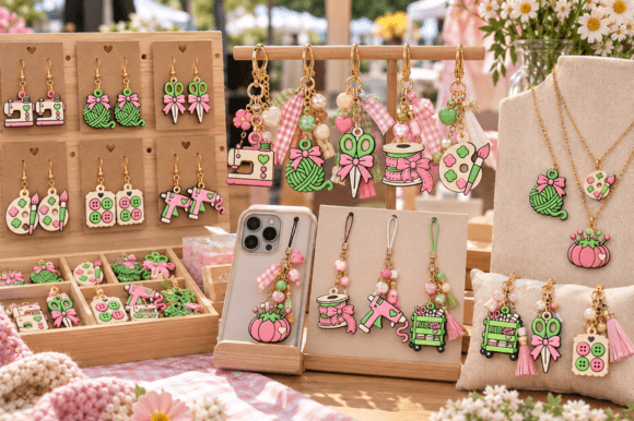 Craft Room Charms 3MF File – 10 Multi-Colour 3D Print Charm Designs - Image 2