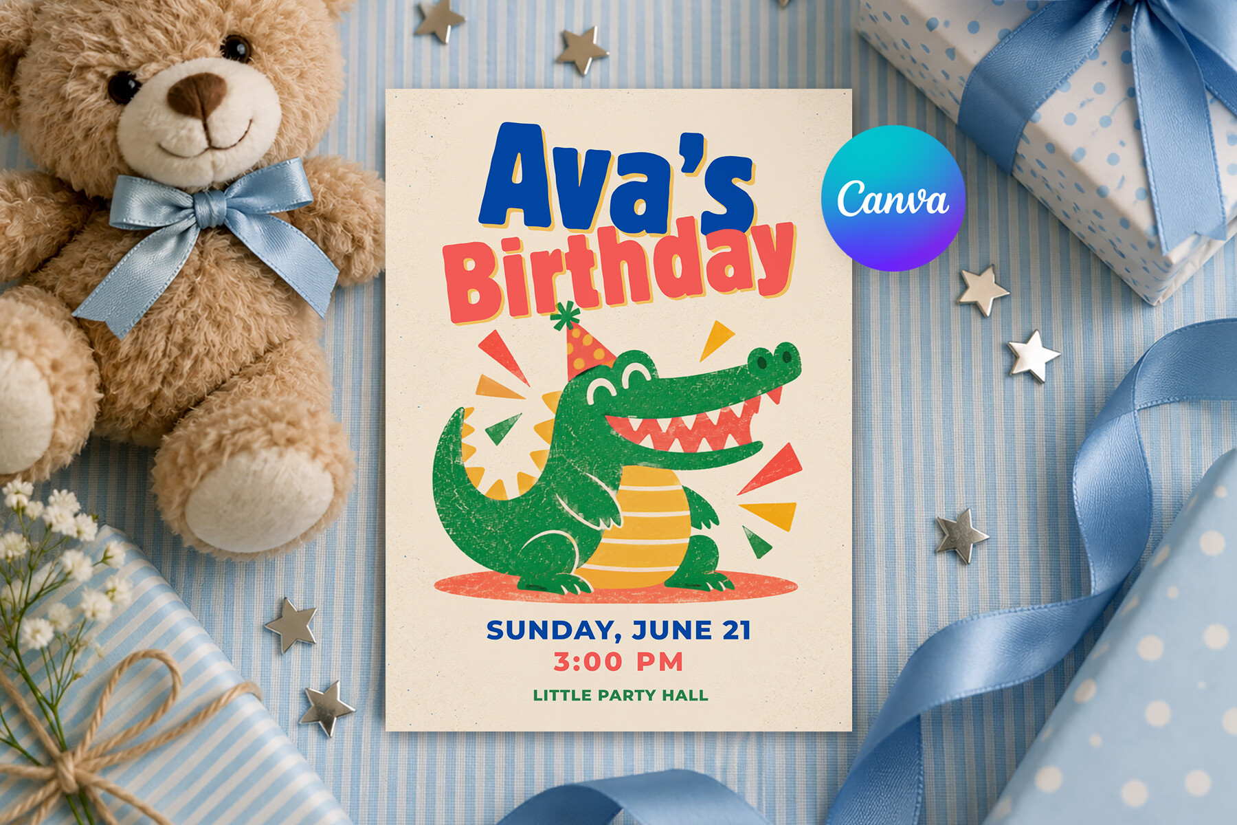 Crocodile Birthday Invitation Template