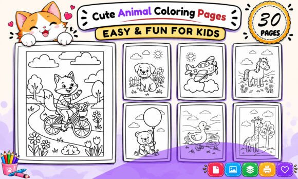 Cute Animal Coloring Pages for Kids