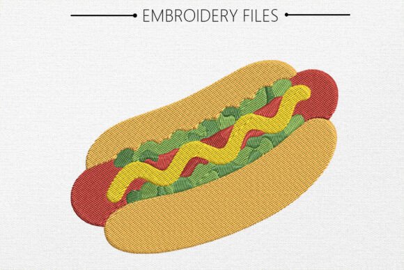 Cute Hot Dog Embroidery Design