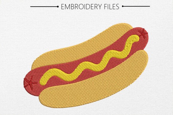 Cute Hot Dog Embroidery Design |