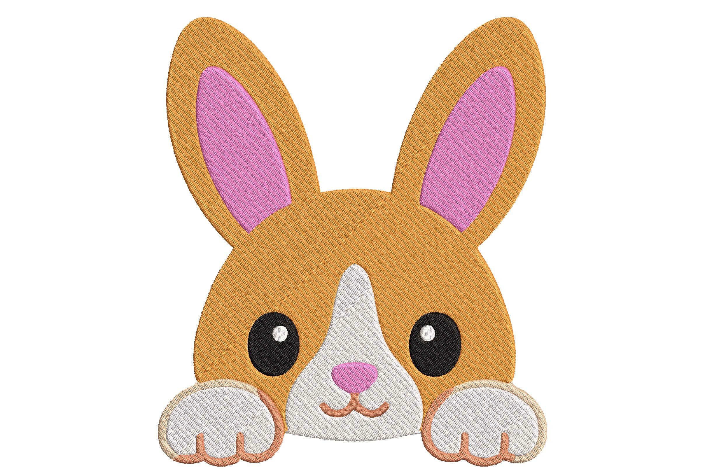 Cute Peeking Bunny Machine Embroidery