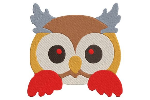 Cute Peeking Owl Machine Embroidery Design