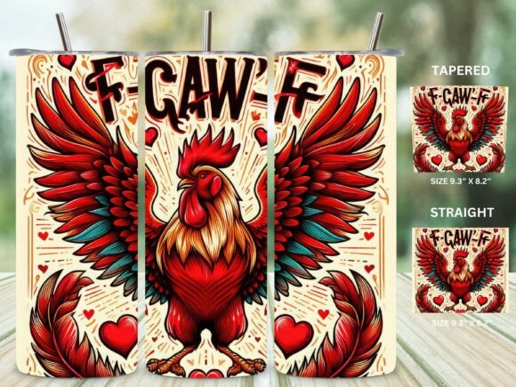Cute Rooster F-CAW-F Tumbler Wrap