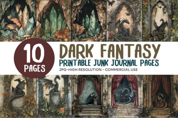 Dark Fantasy Junk Journal Pages