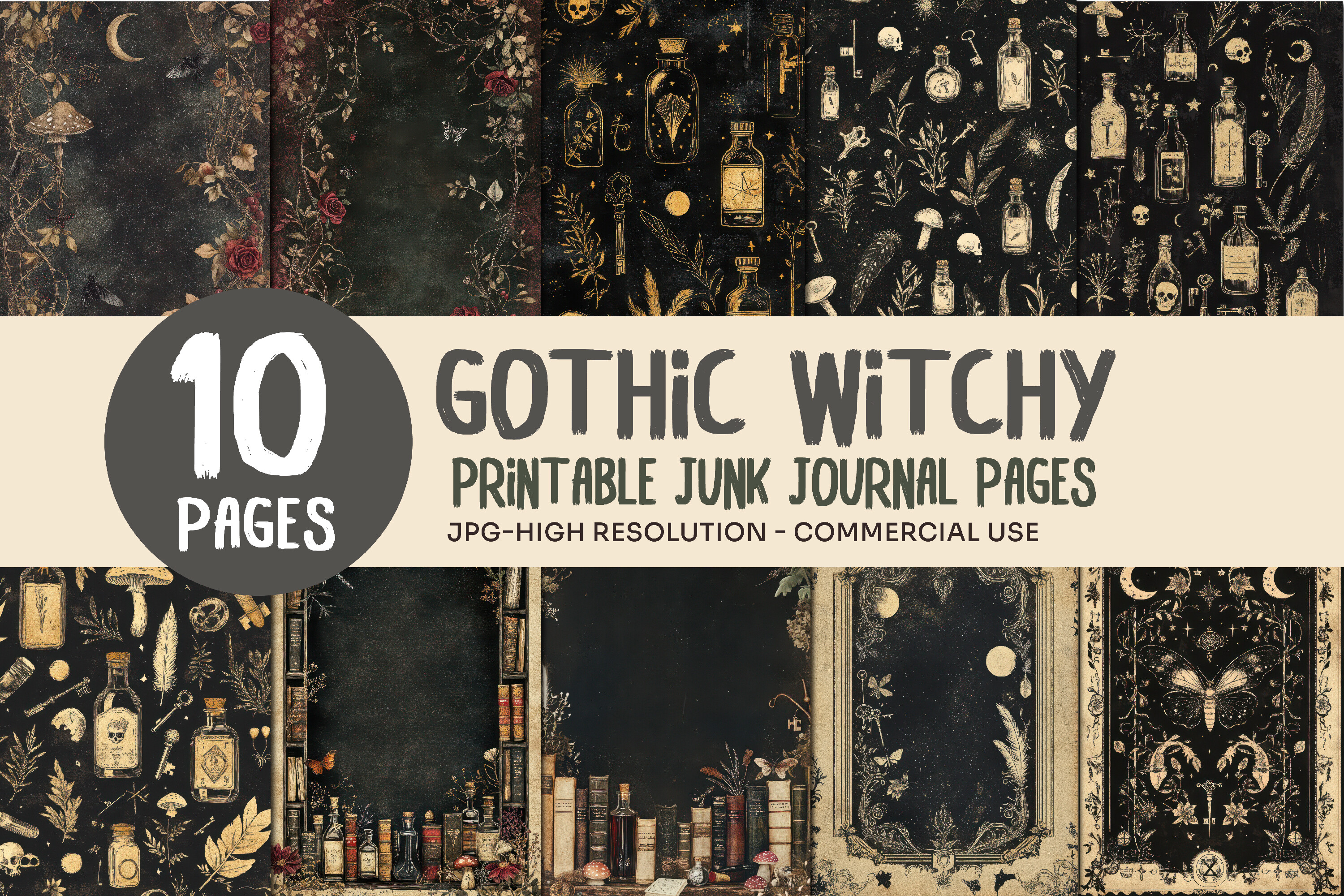 Dark Witch Junk Journal Pages