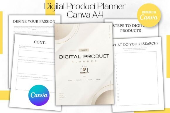 Digital Product Planner Canva A4