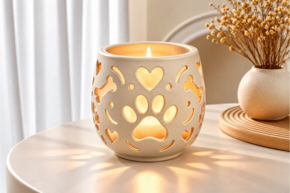 Dog Paw Candle Holder 3D Printing STL Model - Digital Download for Pet Lovers - Image 1