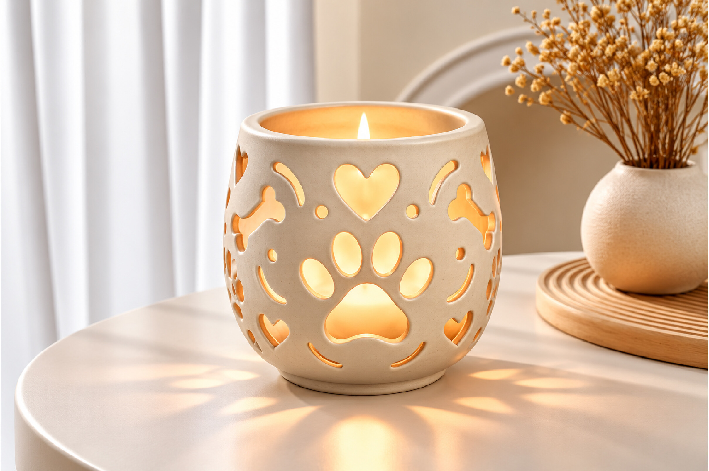 Dog Paw Candle Holder 3D Printing STL Model - Digital Download for Pet Lovers - Image 5