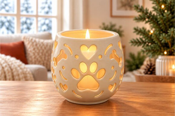 Dog Paw Candle Holder 3D Printing STL Model - Digital Download for Pet Lovers - Image 3