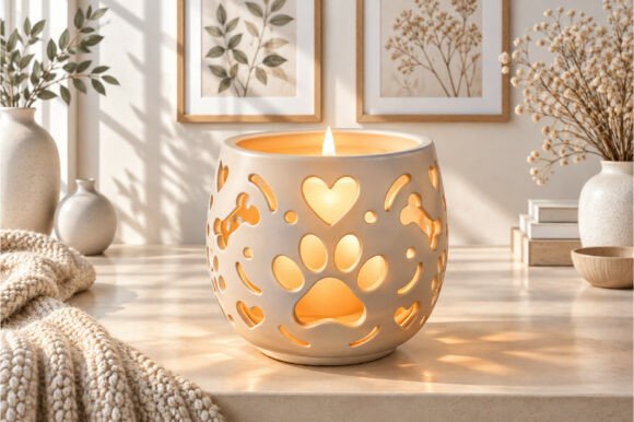 Dog Paw Candle Holder 3D Printing STL Model - Digital Download for Pet Lovers - Image 4