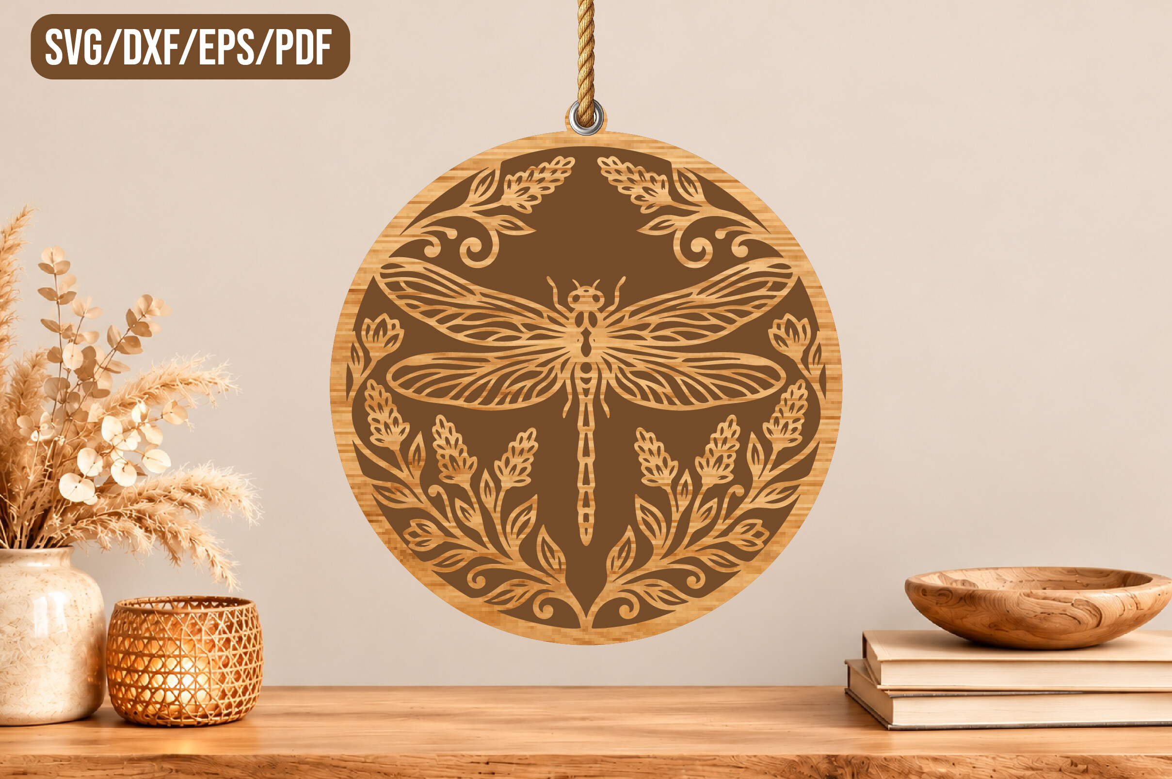 Dragonfly Floral Round