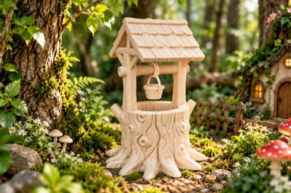 Fairy Garden Water Well Miniature 3D STL – Rustic Wishing Well for Dioramas - Image 2