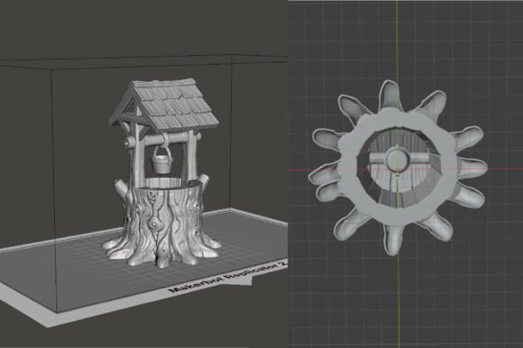 Fairy Garden Water Well Miniature 3D STL – Rustic Wishing Well for Dioramas - Image 3