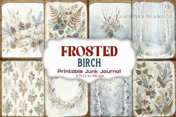 Frosted Birch Junk Journal Paper
