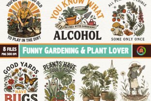 Funny Gardening & Plant Lover Clipart Graphic by aurnobnandy · Creative ...