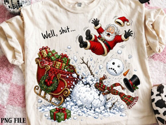 Funny Santa Snowman Design