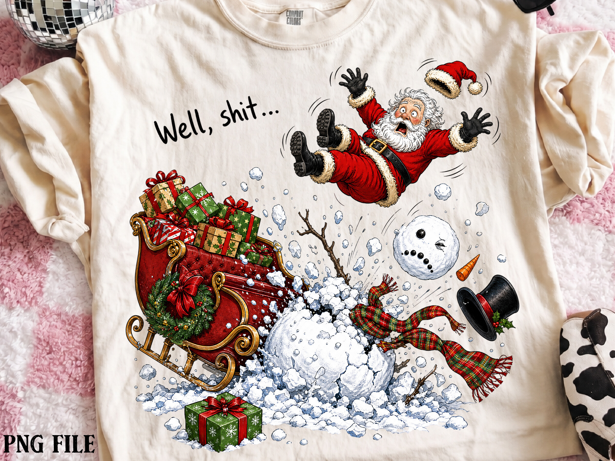 Funny Santa Snowman Design