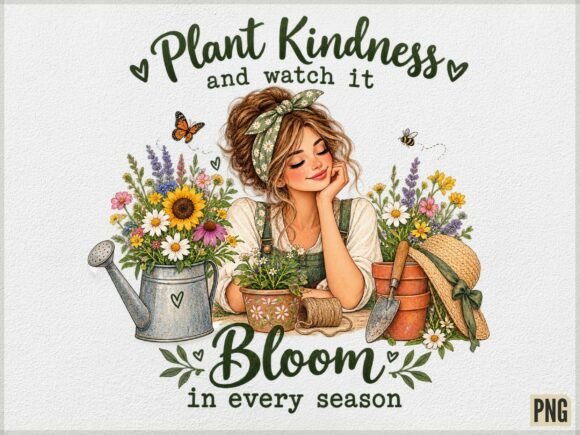 Gardening Girl Plant Kindness PNG, Flora