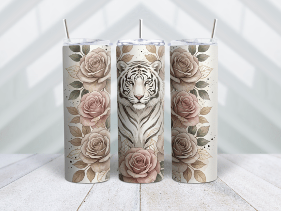 Golden Leaf White Tiger Tumbler Wrap