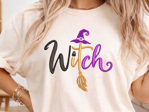 Halloween Witch Embroidery Design