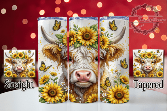 Highland Cow Sunflower 20oz Tumbler
