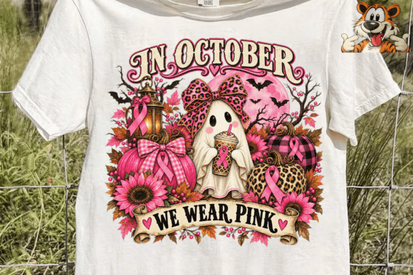 In October We Wear Pink PNG Shirt Design